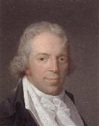 Portrait of a man,head and shoulders,wearing a grey jacket and a white cravat